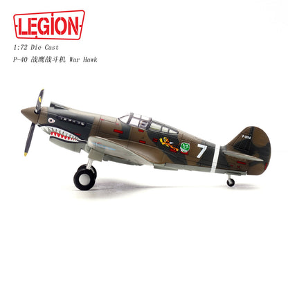 1:72 LEGION P-40C(Hawk 81A-2) #7 Fighter Plane Diecast Military Aircraft Model