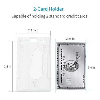 10Pcs Clear ID Card Badge Holder Hard PC Protector Vertical Slim Protect Case