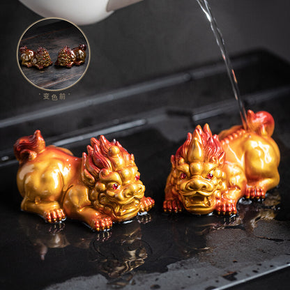 Color Change Tea Pet Mascot Wealth Bring Ornament House Warming Gift Resin Small