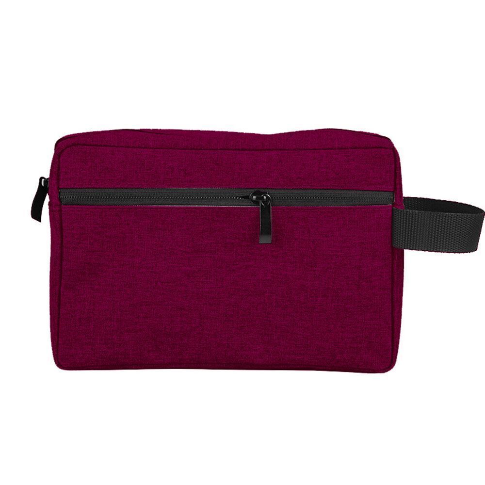Canvas Cosmetic Bag Travel Waterproof Handbag Makeup Bag Gray Blue Red 22*14*7cm