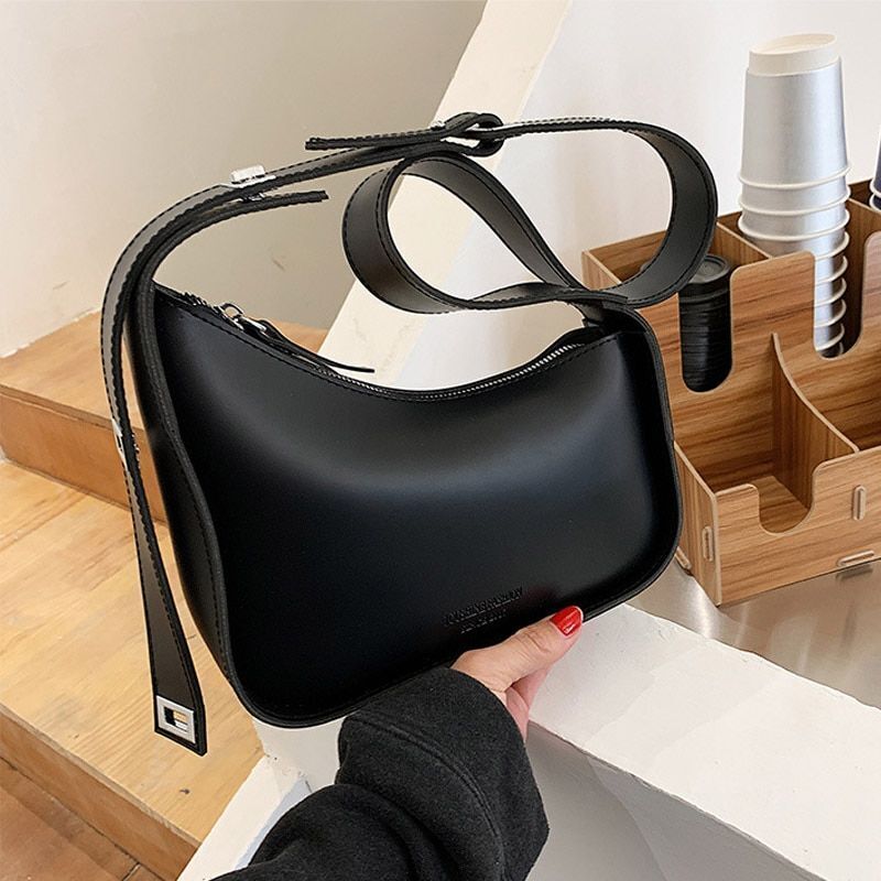 Irregular Square Design Small Shoulder Bag Synthetic Leather Underarm Crossbody