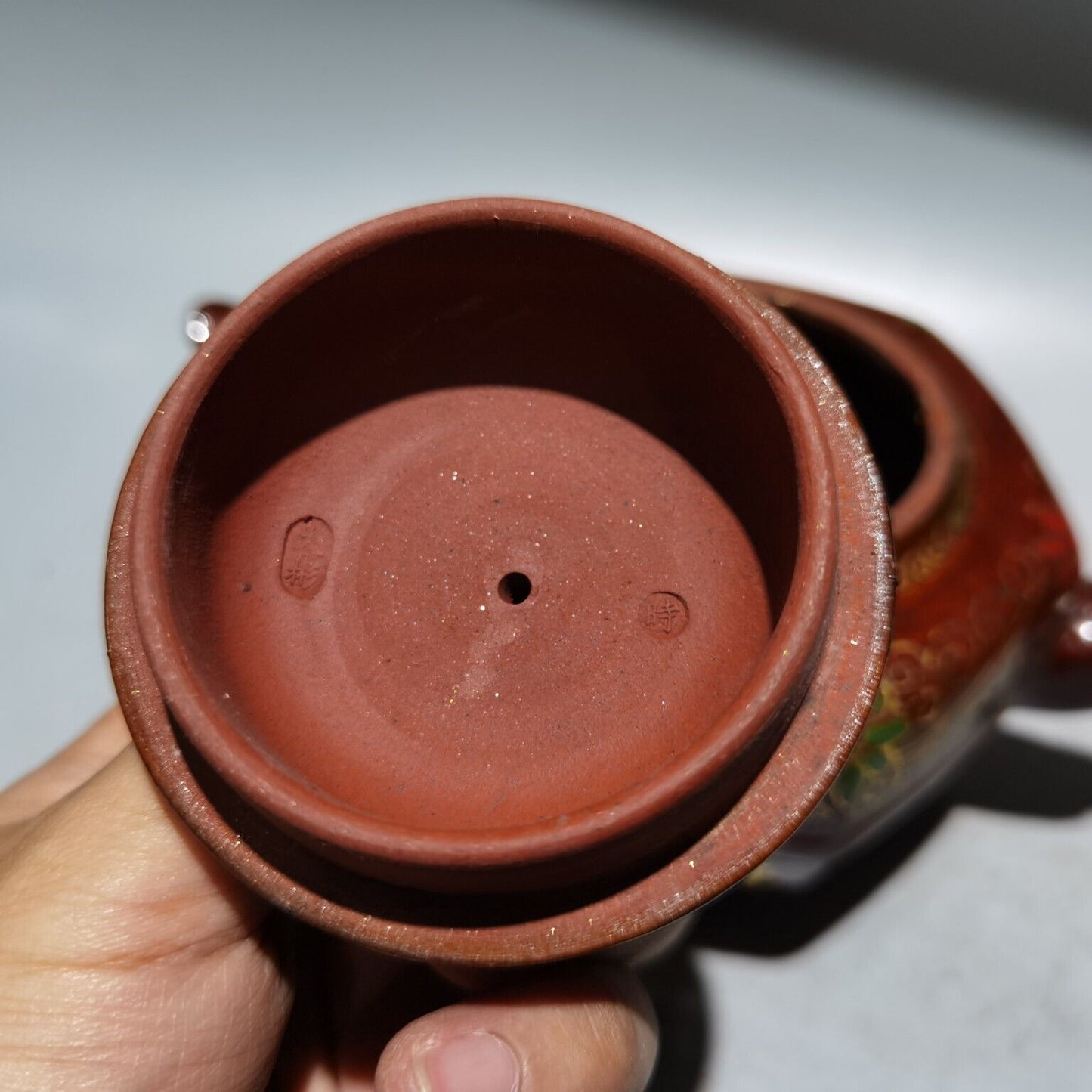 vintage chinese yixing purple clay teapot zisha ceremony painted flower bird art
