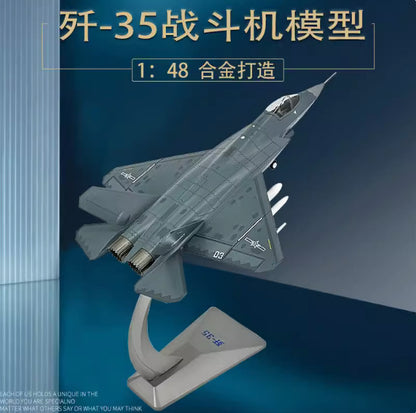 1:48 38CM AF1CHINA J-35 Fighter Airplane Diecast Military Aircraft Plane Model
