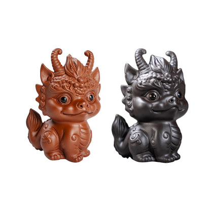 Miniature Dragon Statue Mini Tea Pet Ornament Chinese Tea Decoration for