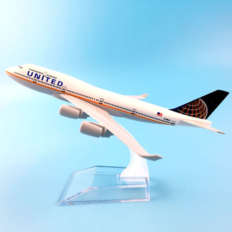 1:400 16cm United Airlines B747 Model Plane Alloy Simulation Airliner Ornaments