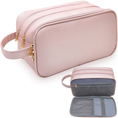 Synthetic Leather Makeup Bag Big Travel Tote Waterproof Cosmetic Bags Toiletries