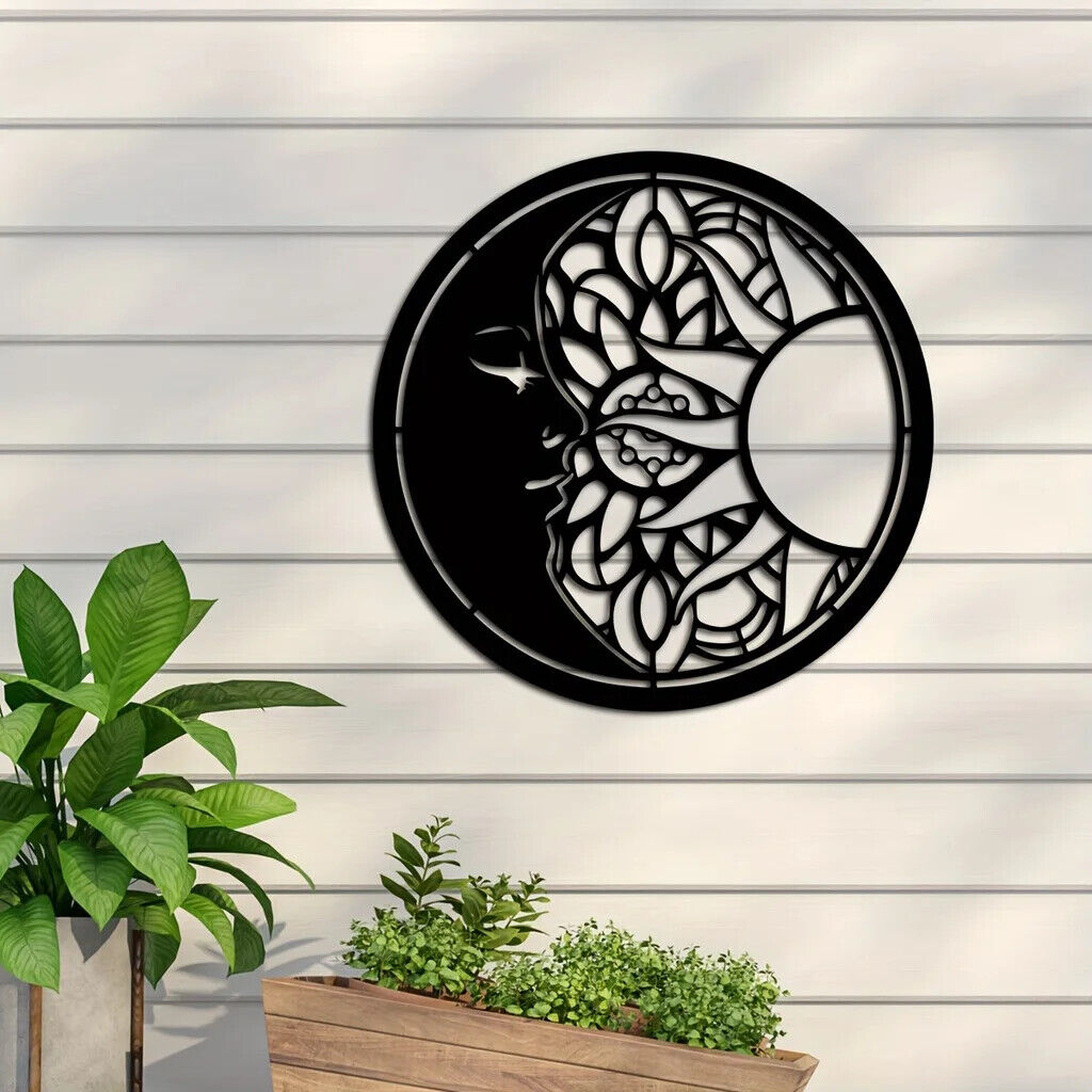Metal Sun And Moon Art Wall Decor, Sun And Moon Metal Wall Decor