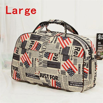 Women Travel Bags Print Nylon Waterproof Men Luggage Duffel Handbags 54x19x33cm
