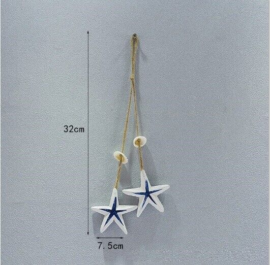 Hanging Decor Wooden Mediterranean Starfish Scallop Fish Pendants Home Ornaments