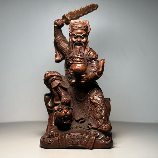 Vintage Chinese Wooden Carved Figure Story Statue Wood Figurine Artwork Ornament