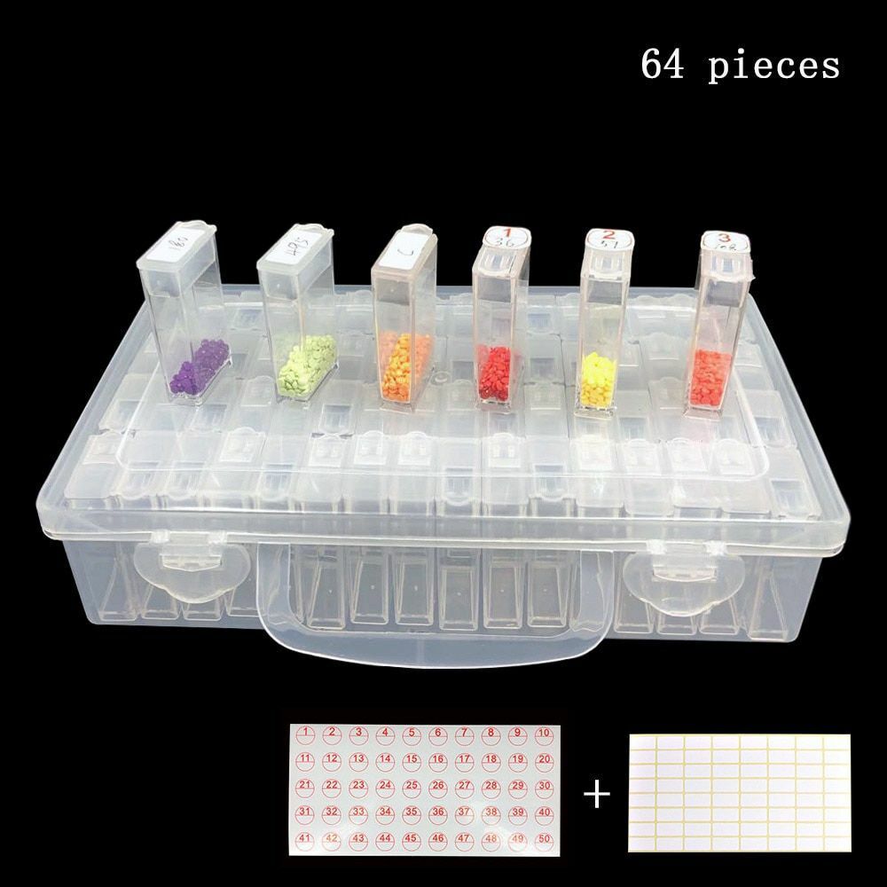 64/128/256 Pcs/Set Bottles Diamond Painting Tools Accessories Storage Containers