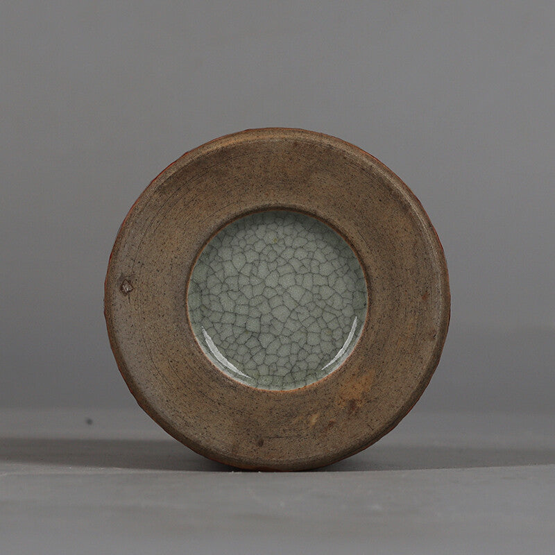 4.4" China Qing Beauty Drunk Glaze Porcelain Fambe Hacking Small Brush Pot