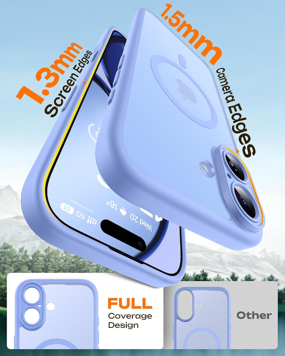 for 17 Case, Full Camera Protection, Built-In Magnetic Ring, Compatible with Mag