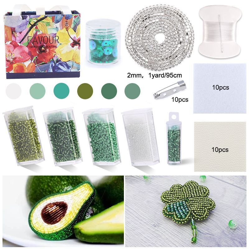 Beading Embroidery Kits 4~39Pcs Glass Seed Bead Needlework Jewelry Crafts Making