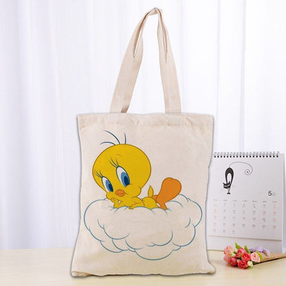 Printed Canvas Tote Bag 30x35cm Cotton Linen Handbag Shopping Women Handbag 1 PC