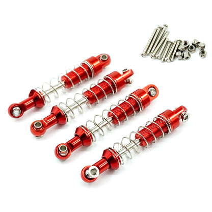 4Pcs Red RC Car Shock Absorber w/ Accessories For WPL C14 C24 C34 MN D90 D91 D96