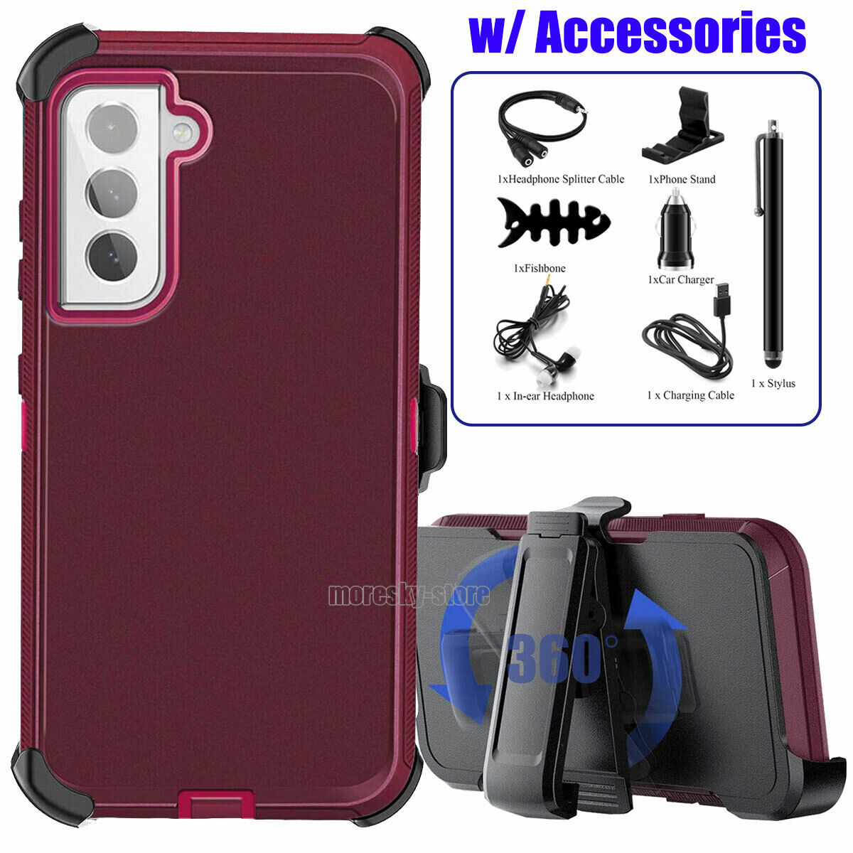 For Samsung Galaxy S21 FE 5G Belt Holster Case Hard Shockproof Cover / Accessory