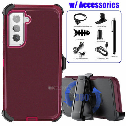 For Samsung Galaxy S21 FE 5G Belt Holster Case Hard Shockproof Cover / Accessory