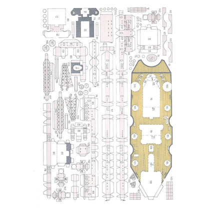 1/400 US NAVY BB-55 Battleship 54cm 21in Paper Model Unassembled Military Craft