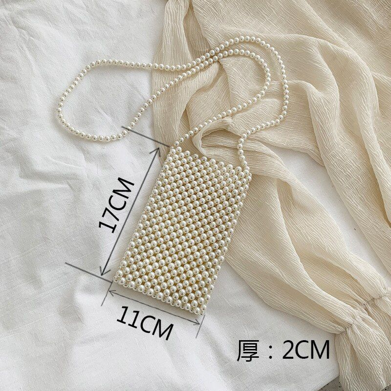 Mini Pearl Bag Handmade Vintage Beaded Fashion Shoulder Bag Luxury Coin Purse