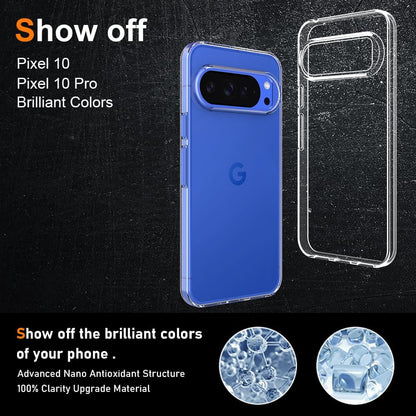 Silicone Clear for Google Pixel 10/10 Pro Case. Soft Slim-Fit Transparent TPU Si
