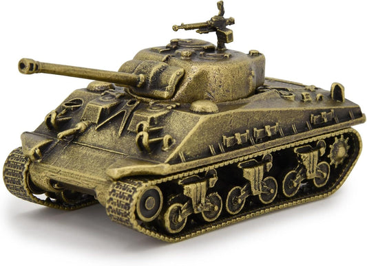 1:72 M4 Sherman Medium Tank Model Full Metal with Bamboo Gift Box Bronze Color