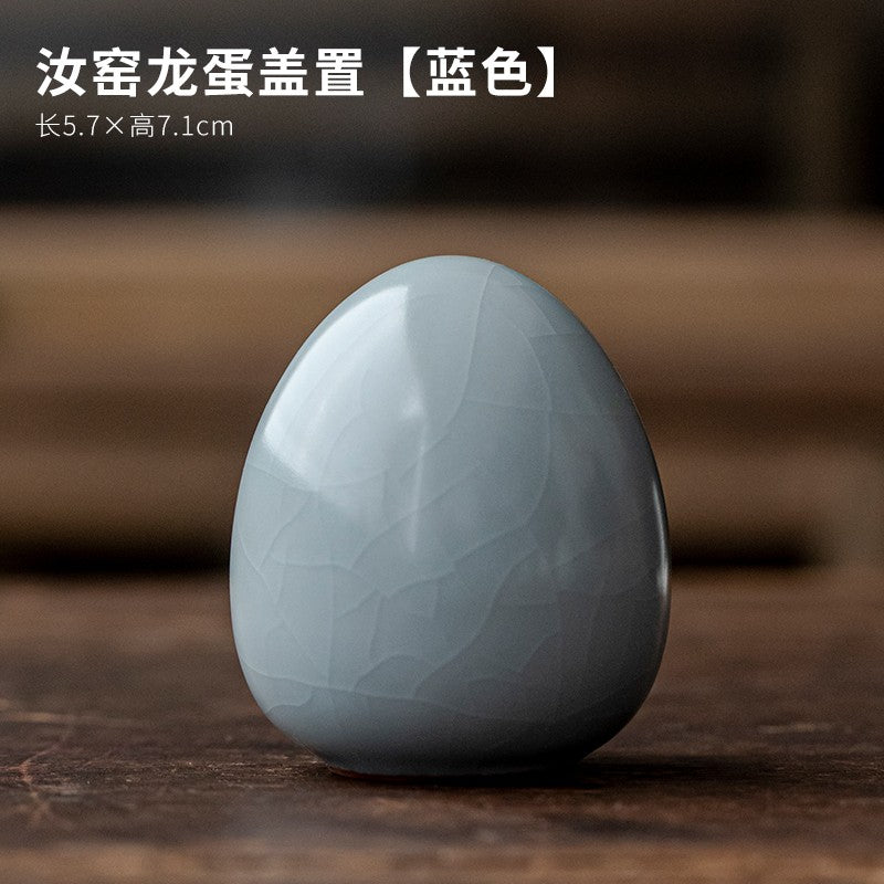 1pc Tianqing Ru Kiln Tea Egg Tea Pet Small Ornament Tea Table Decor Tea Playing