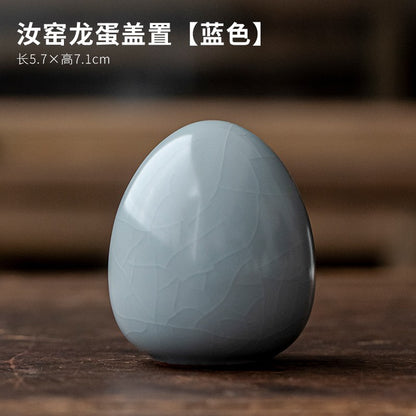 1pc Tianqing Ru Kiln Tea Egg Tea Pet Small Ornament Tea Table Decor Tea Playing