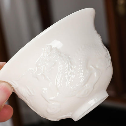 White Porcelain Gaiwan Tea Bowl Teacup 125ml 4.1oz Chinese Kungfu Tea Set