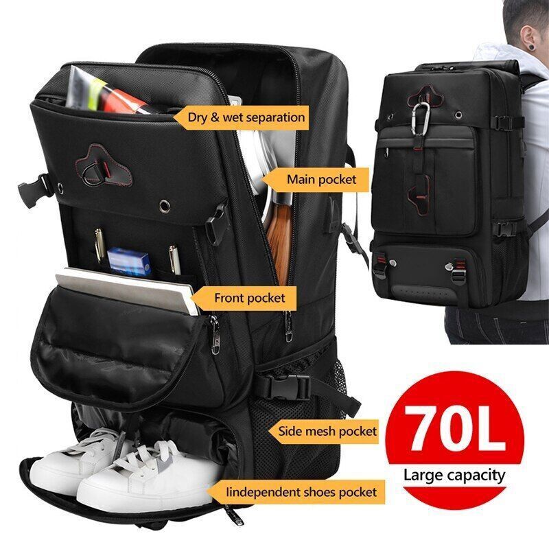 Travel Backpack Men 70L Outdoor Camping Backpacks Luggage Bag Shouler Laptop