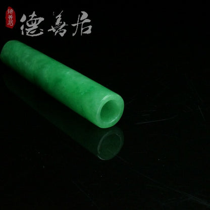 Old Chinese Rare Collect Antique Jade Hat Pendant Feather Tube 翡翠翎管