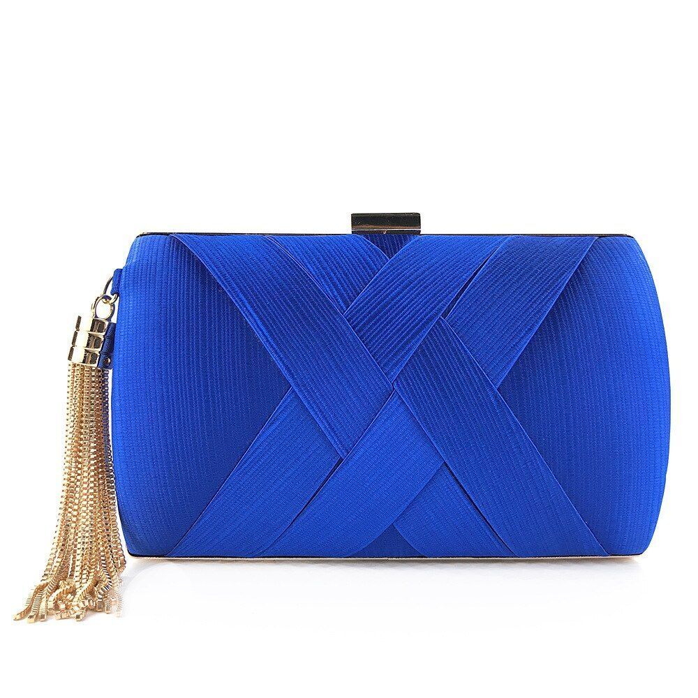 Wallet Stylish Multi-Color Bag Evening Golden Tassel Wedding Clutch Silk Handbag
