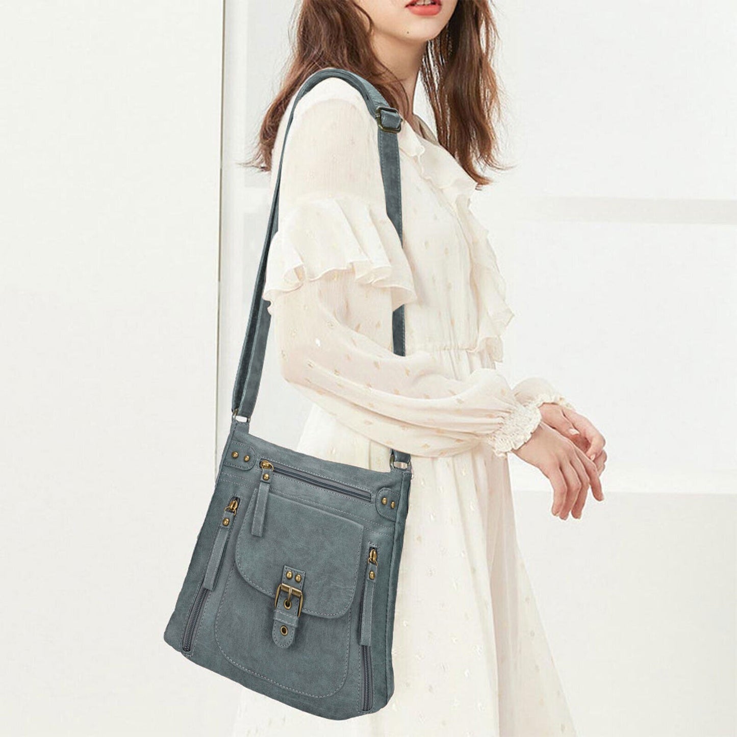 Fashion One Shoulder Bag Retro Small Square Bag Shoulder Tote Bag for Women