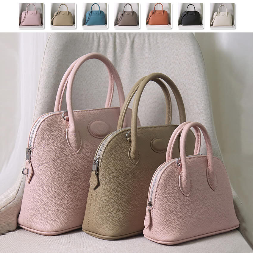 18/27/31 Real Leather Bowling Tote Purse Handbag Shoulder Bag Fashion Crossbody