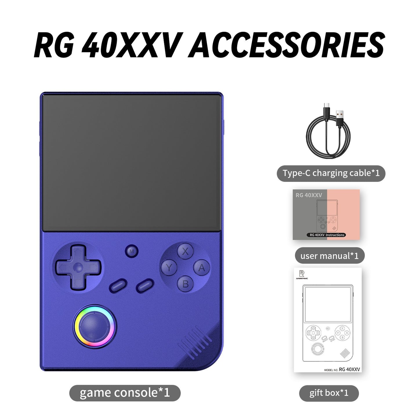 ANBERNIC RG40XXV Handheld Game Console 4'' IPS Screen Video Output Joystick RGB