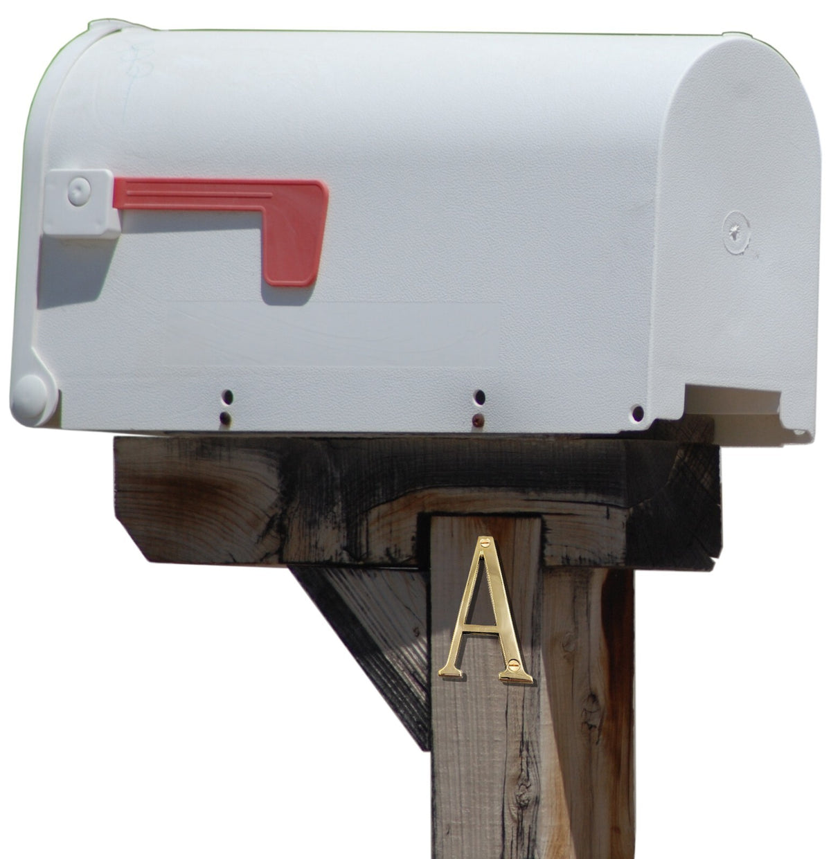 4-inch House Letter with Mounting Screws, Polished Brass, Shiny Gold Color