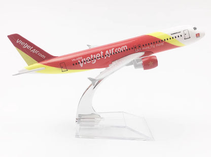 16CM Vietjet Air AIRBUS A320 Passenger Aircraft Aeroplane Diecast Airplane Model