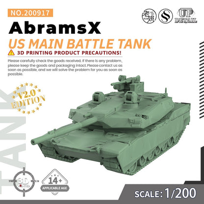 SSMODEL SS200917 1/200 Military Model Kit US AbramsX Main Battle Tank