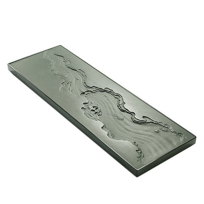 handmade tea tray black stone the Huanghe River carved weighted engraved table