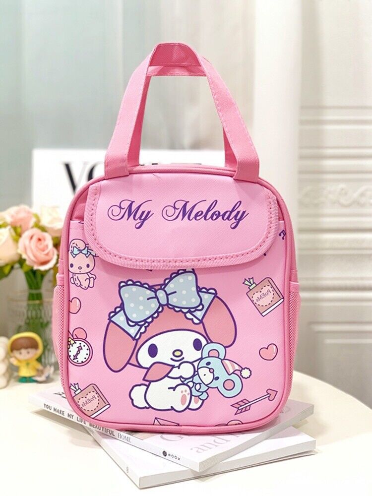 My Melody Cinnamoroll Kuromi Hello Kitty Lunch Bag Insulated Cooler Handbag Tote