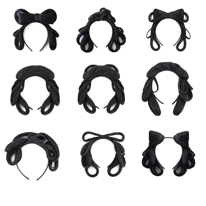 Ming Dynasty Hair Hoop Costume Wig with Built-in Bun Chinese Hair Accessories
