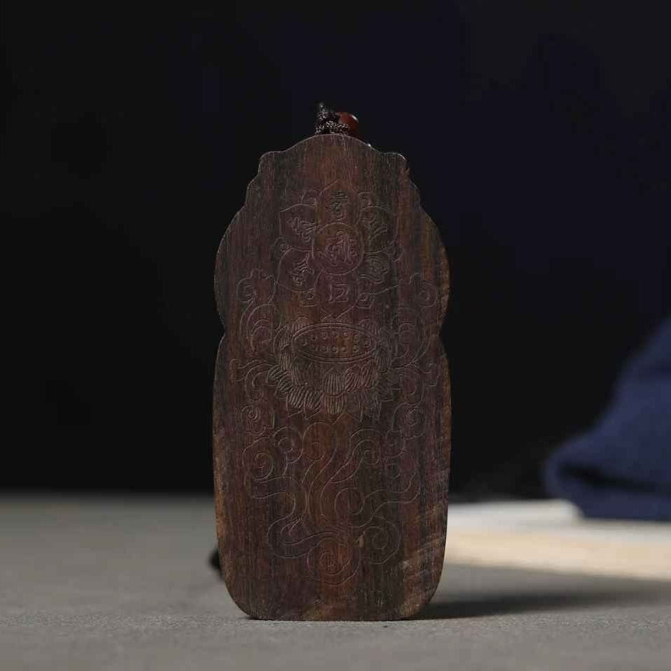 Agarwood Ksitigarbha Buddha Wood Carving Pendant | Buddhist Amulet