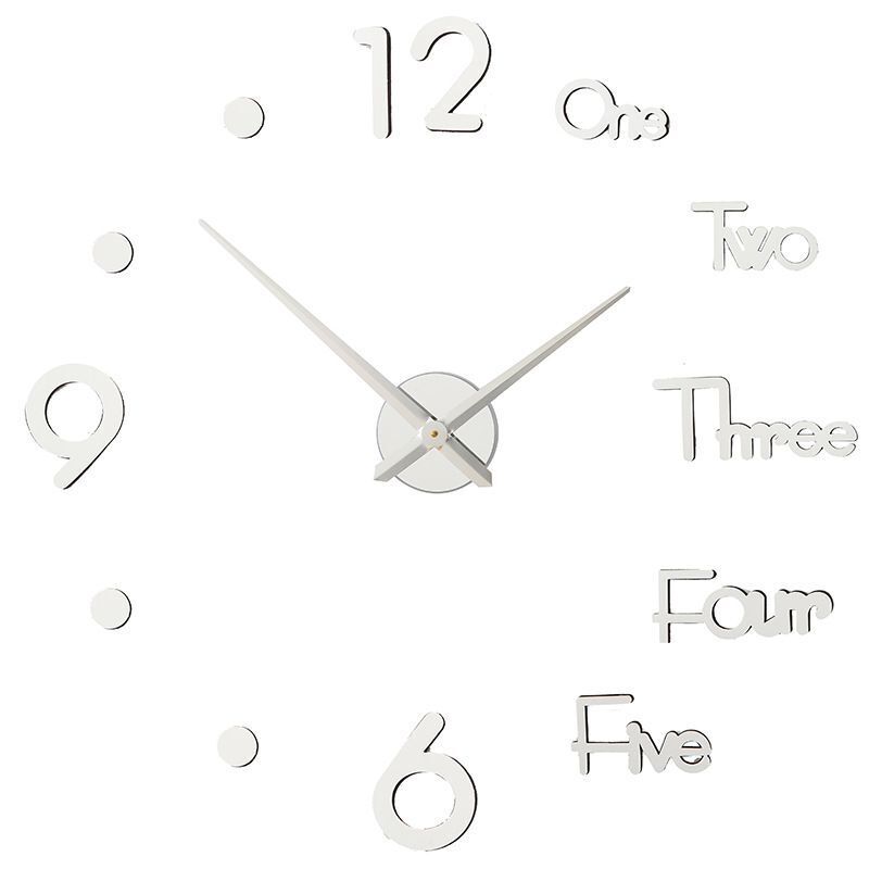 DIY Wall Clocks Modern Large Acrylic Mirror Stickers Quartz Needle Hanging Watch