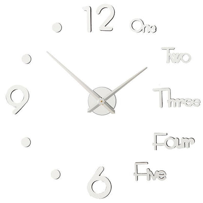 DIY Wall Clocks Modern Large Acrylic Mirror Stickers Quartz Needle Hanging Watch