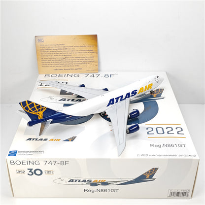 1:400 NG Model ATLAS AIR BOEING B747-8F Airplane Plane Diecast Aircraft Model