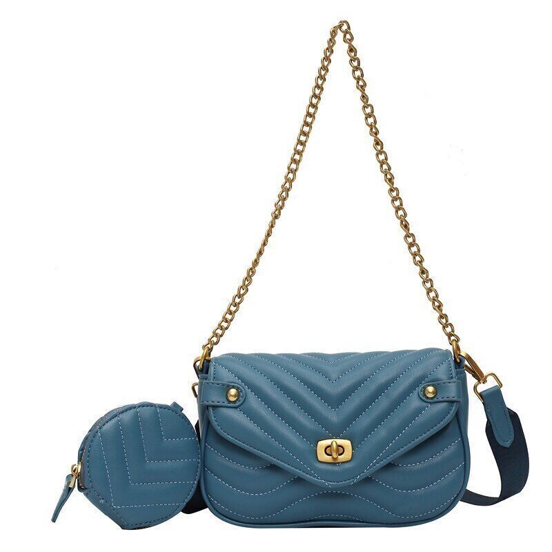 Crossbody Bags Handbag Women 2 Pc/Set Thread Chain Shoulder Messenger Bag