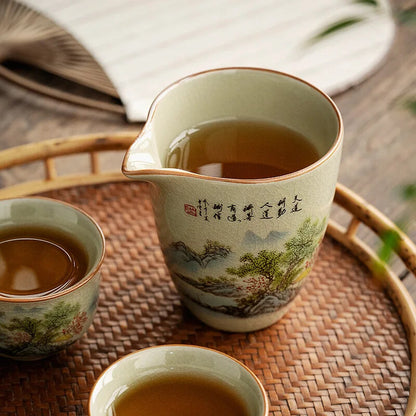Ceramic Pottery Fair Cup Chinese Kung Fu Tea Vintage Zen Tea Sea Teacup Teaware