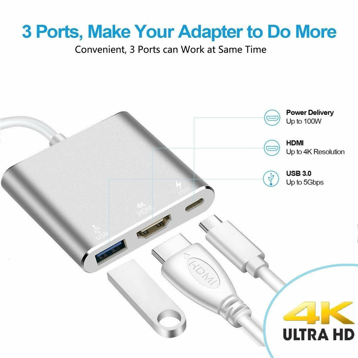 Type C to HDMI HDTV TV Adapter Cable For LG V20/V30/V35/V40/V50/V60 ThinQ 5G