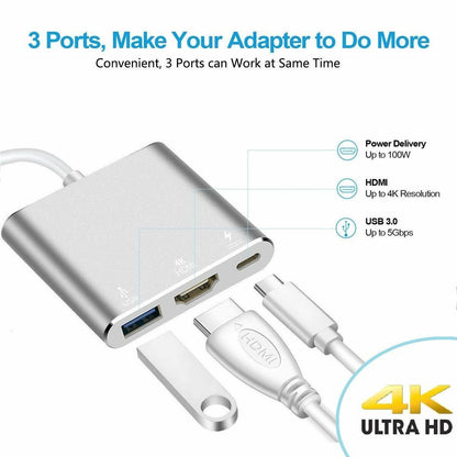 Type C to HDMI HDTV TV Adapter Cable For LG V20/V30/V35/V40/V50/V60 ThinQ 5G