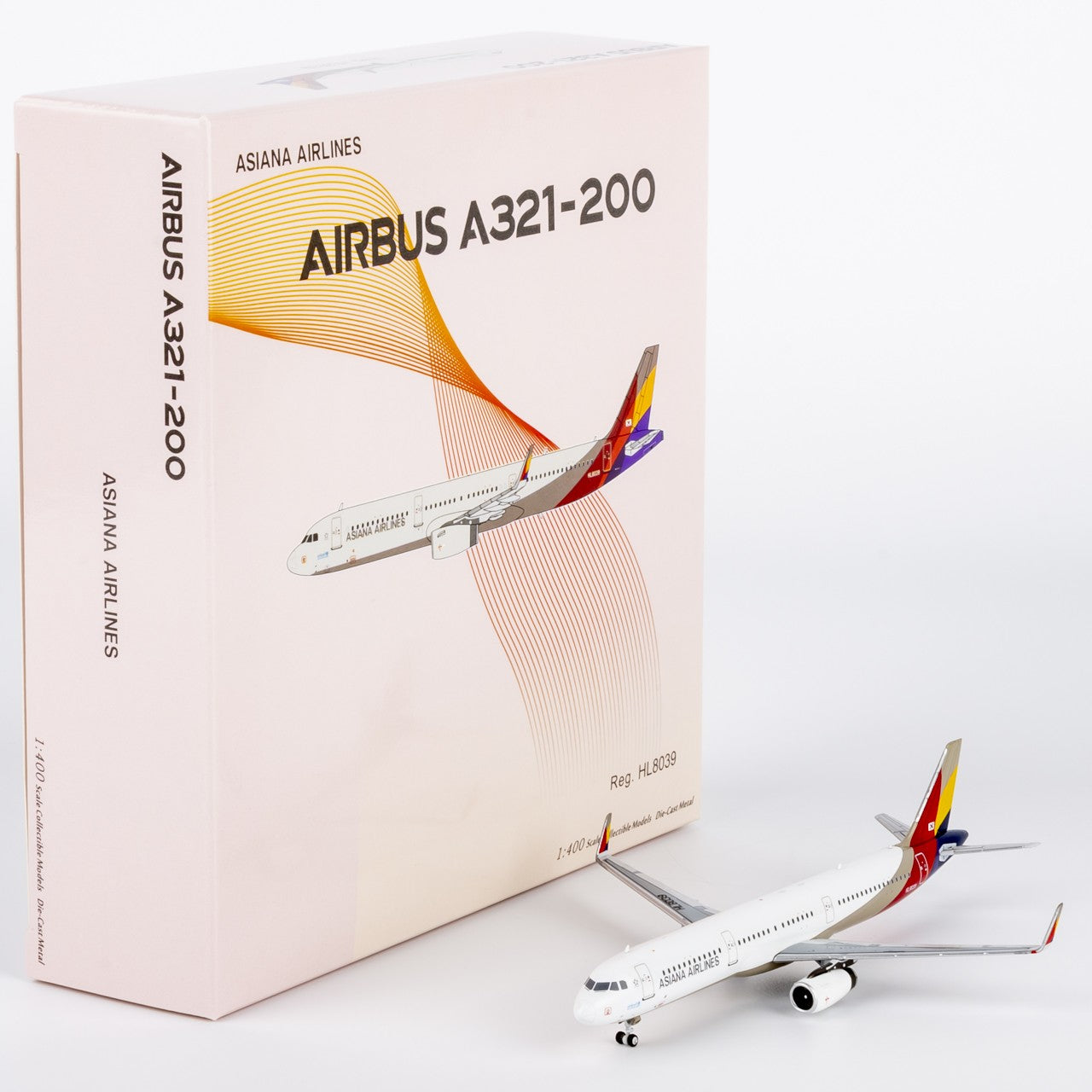 1:400 NGmodels Asiana Airbus A321 HL8039 Passenger Airplane Diecast Plane Model